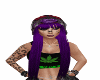 Jane purp hair skull hat