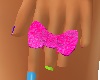 Pink Glitter Bow Ring 