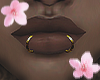gold lip piercing