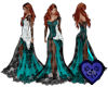 (CR) Teal/Blk/Wh Gown