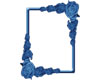 rose frame in blue