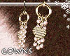 Golden pearl earrings