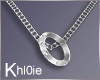 K Love silver ring neck