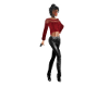 Velour Top/Leather Pants