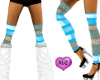 Blue/White Net stockings
