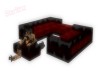 Blood red lovers couch