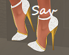 White/Gold Pumps