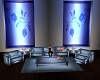 Blue Rose Sofa Set
