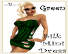 ~B~Silk Mini Dress Green