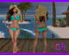 ch)Aloha teal bikini