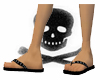 Skull Flip Flops (Black)