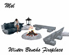 Winter Benchs Fireplace