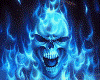 Blue flamming skull