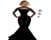 A LACE SATIN GOWN