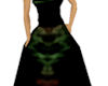 Dark red and green gown