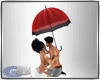 kisses under umbrella