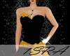 black & golden dress