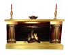 Red gold fireplace