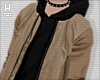 H | tan bomber hoodie