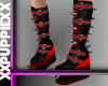 Spiked Combat Boots Red
