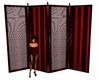 Red folding screen
