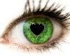 Green Eyes with Hearts