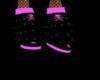 black pink skull boots