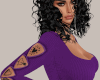 Hearts Tattoo Top Purple