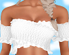 -L- White Ruffle Crop