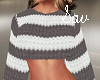 Gray/Wht Stripe Crop
