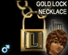Gold Lock Necklace L (M)