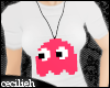 ! pink pacman necklace