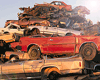 Junkyard stack of cars