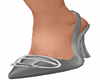 Leather silver pumps