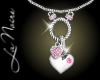 HEART CHARMS Cz Pink Nkl