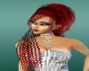 Red crimped long hair