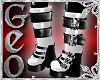 Geo Punk Boots white