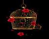 Gold/Pink Roses Birdcage