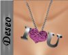 I<3U Necklace 3D Purple