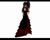 Long dress black red