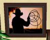 Cowboy with lasso Framed