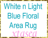 White n Blue Area Rug