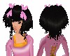 Black hair w pink ribbon