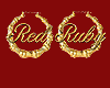 Red Ruby Gold Hoops