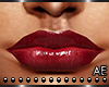 Allie/H/dark red lipst.