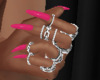 Pink Nails With Rings