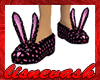 (L) Black Bunny Slippers