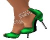 GREEN/CHROME HEELS