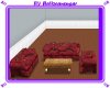 red leather couch set