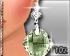 T~Cristal Earrings Green